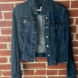 🌟Dark Distressed Denim Jacket- Paige